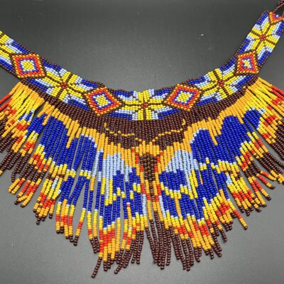Collier artisanat Huichol 100 % mexicano - "La Mariposa"