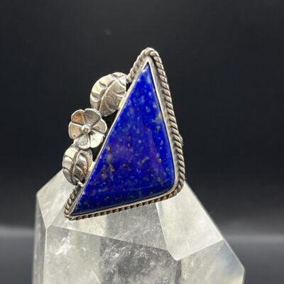 Bague argent 925 - pierre naturelle Lapis Lazuli - "Flores de la noche"