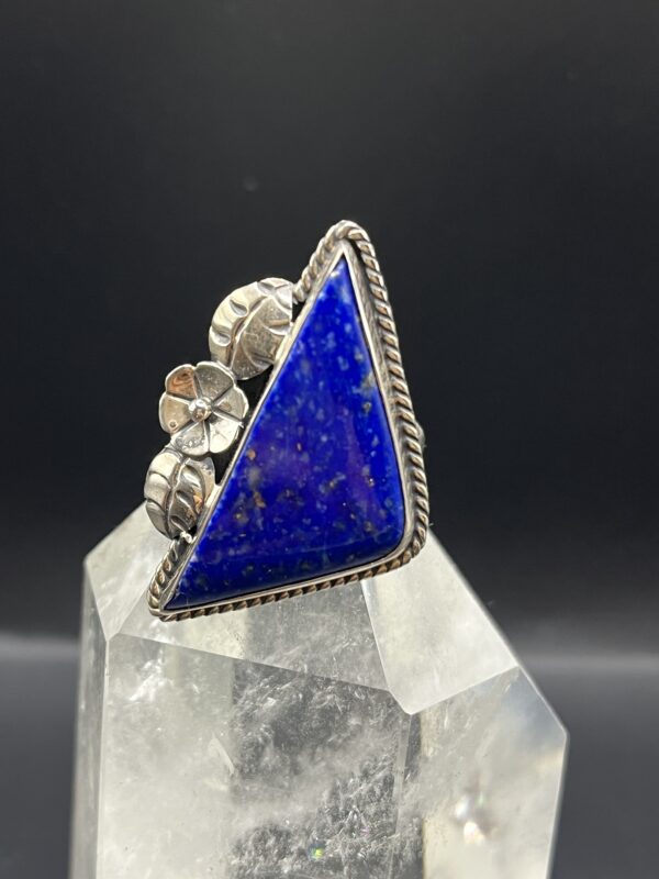 Bague argent 925 - pierre naturelle Lapis Lazuli - "Flores de la noche"